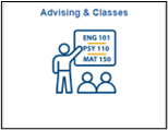 Exanple of what the Advising and Classes tile looks like.